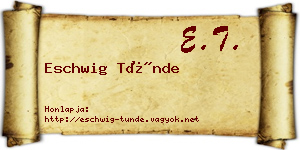 Eschwig Tünde névjegykártya